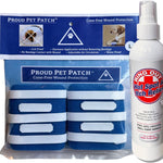 Proud Pet Patches A Better Dog Bandage for Wound Care, Cone Collar Alternative. Recovery Bandage for Dogs Leg. Cover & Help Licking of Hot Spots, Lick Granuloma, Stitches w/Hot Spot Spray