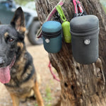 Dicky Bag Reusable Dog poop holder w/Waste Bag Dispenser - Odor Seal Poo Carrier for Doggie Bags. Perfect for Dog Walkers, Hikers and More w/120 FREE Biodegradable Bags
