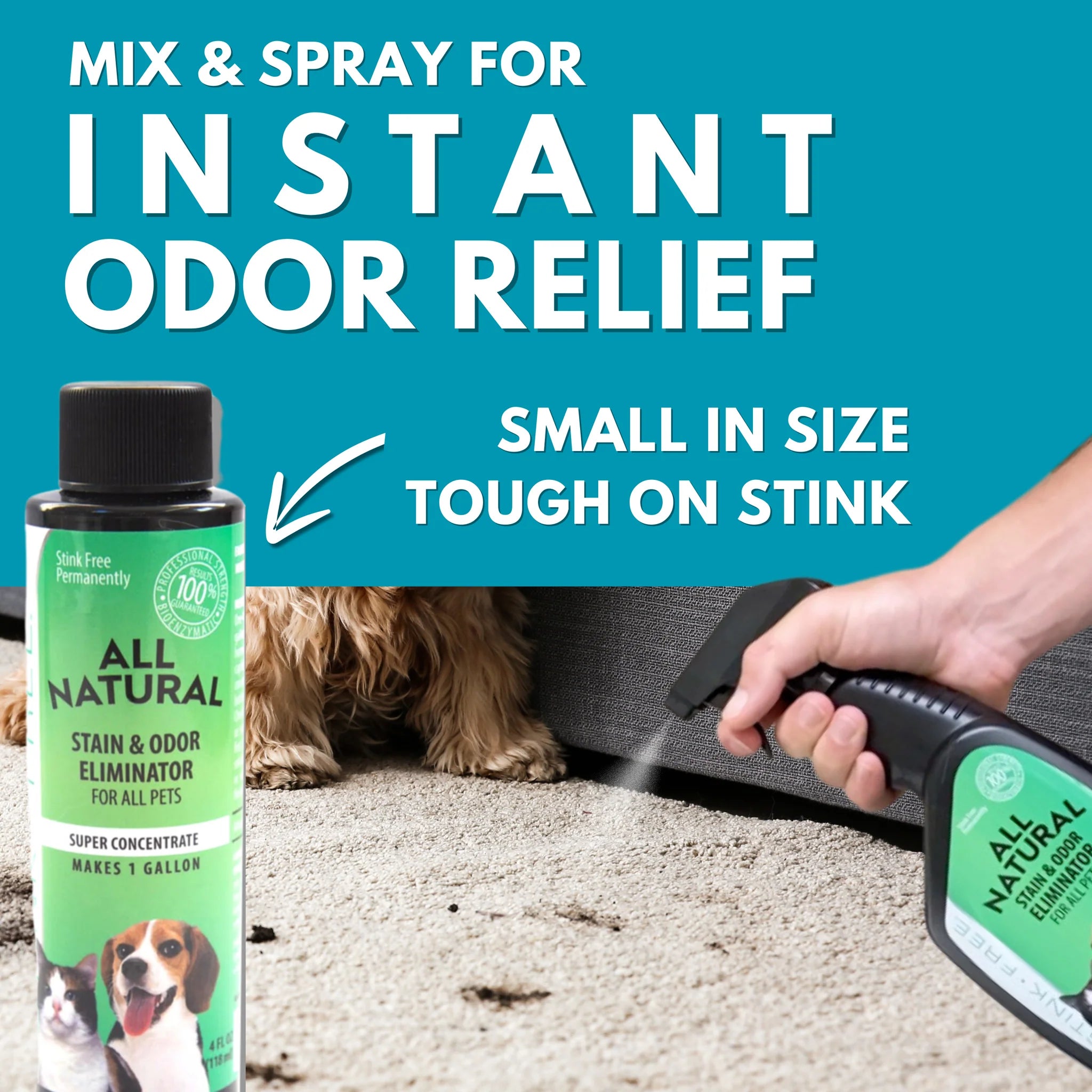 Solid Gel Deodorizer For Pets - Rainstorm Scent (2 pack) + FREE All Na ...