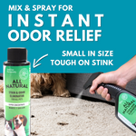 All Natural Stain & Urine Odor Eliminator for Pets w/ FREE UV Light, Makes 1 Gallon of Solution (Empty 24 oz. Sprayer Included)