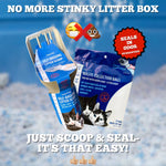 Litter Box Deodorizer Powder & Odor Eliminator (2 pack) - No More Sticky Litter! Fast, Easy, Effective