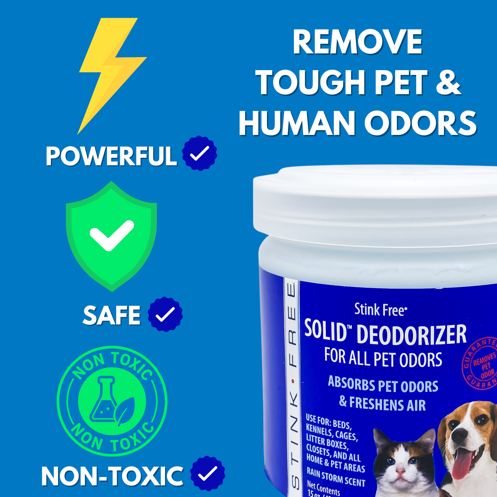 Solid Gel Deodorizer For Pets - Rainstorm Scent