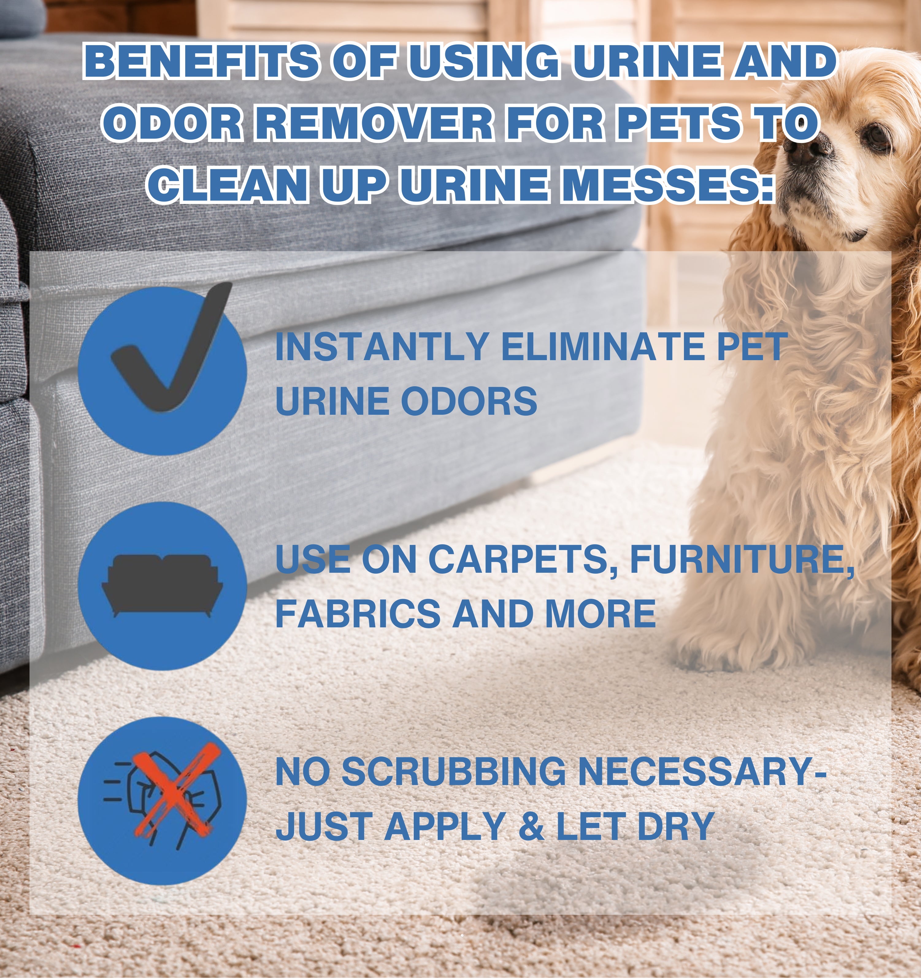 Stink Free Instant Urine Odor Remover For Pets - Quarts