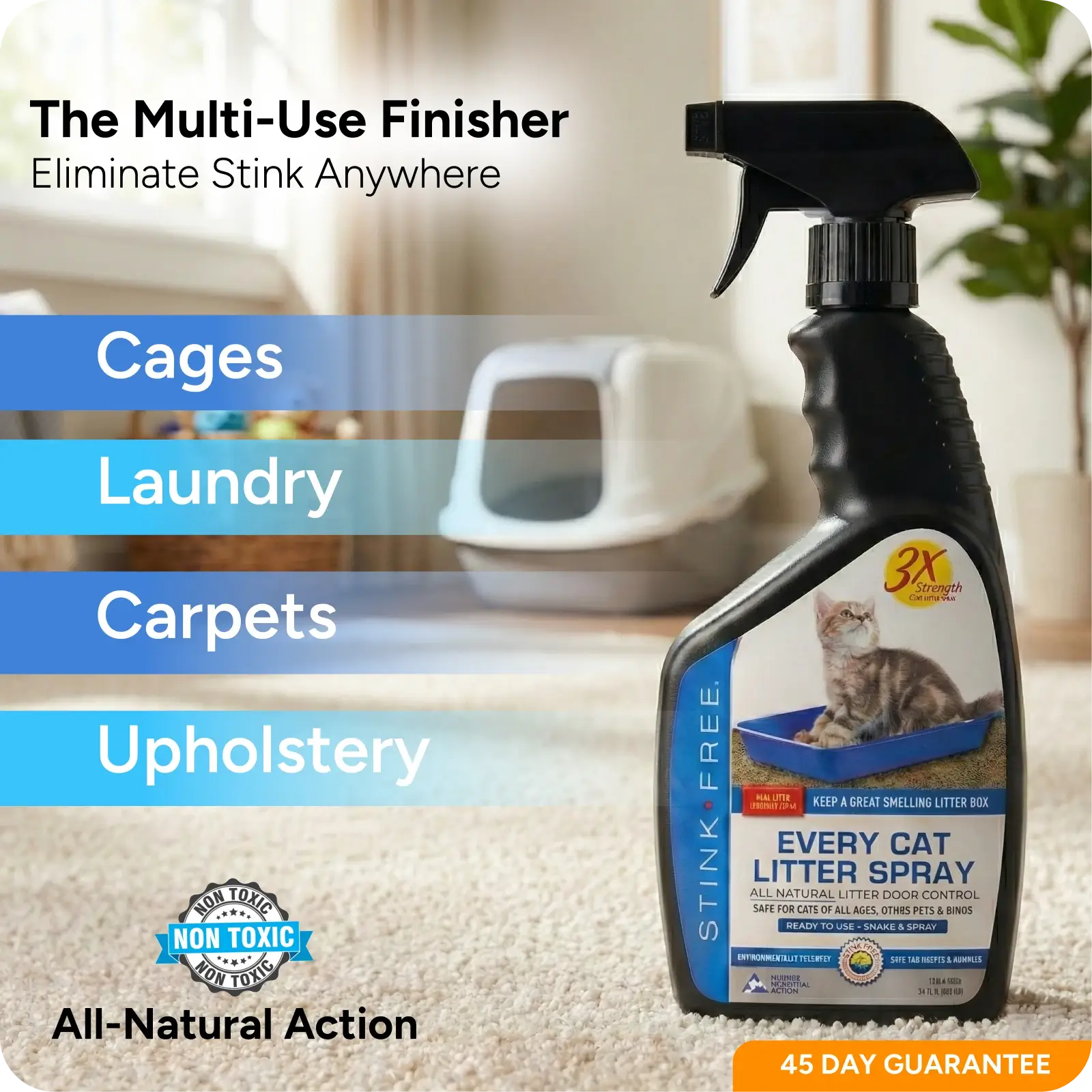 Litter Box Deodorizer Powder & Odor Eliminator (2 pack)