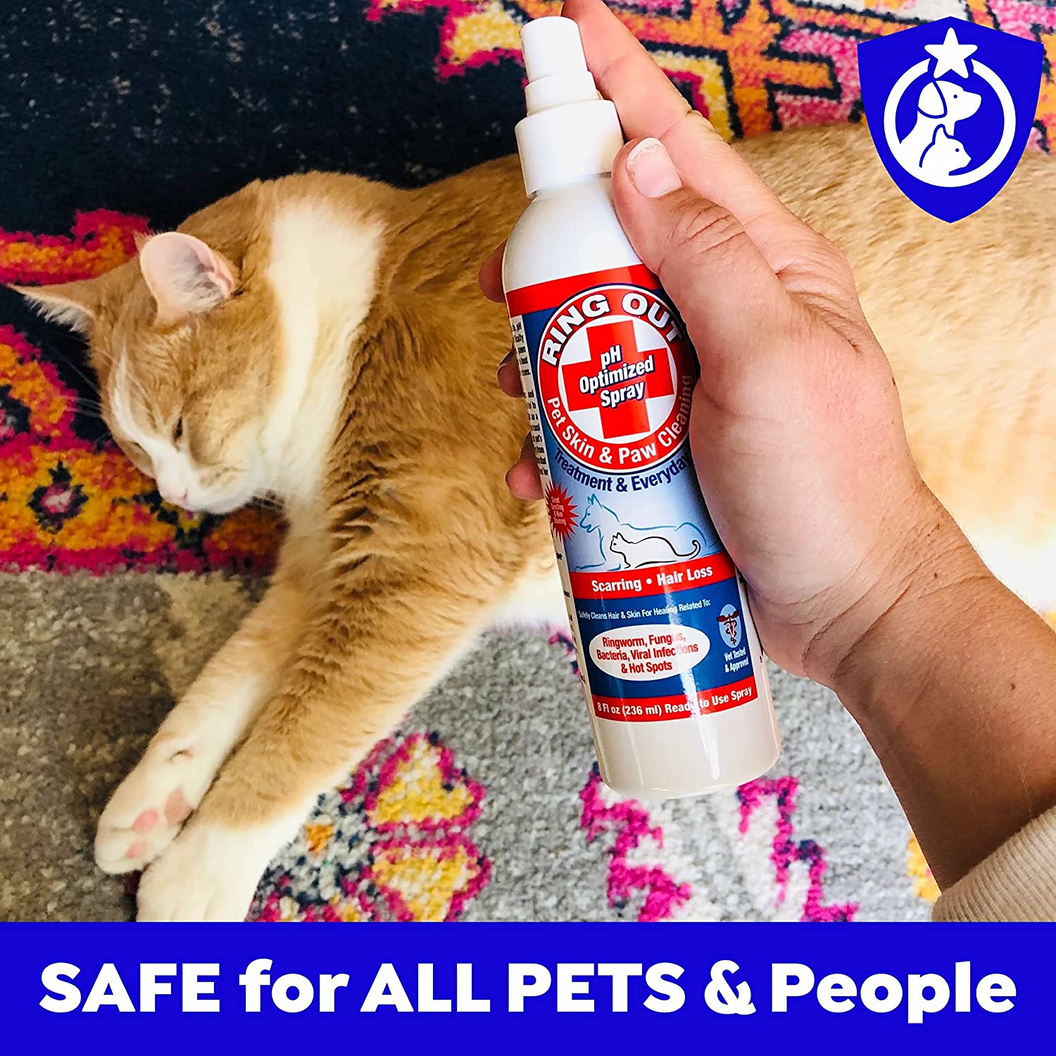 Pingworm Spray Ring Out for Pets - Ready to Use Spray: Control & Help Ringworm | Clea ...