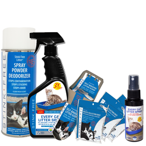 Cat Owner's Combo Pack - Litter Box Deodorizer, Every Cat, Self-Scooper, 3 packs of 21 Odor Seal Bags & Travel Size Every Cat!