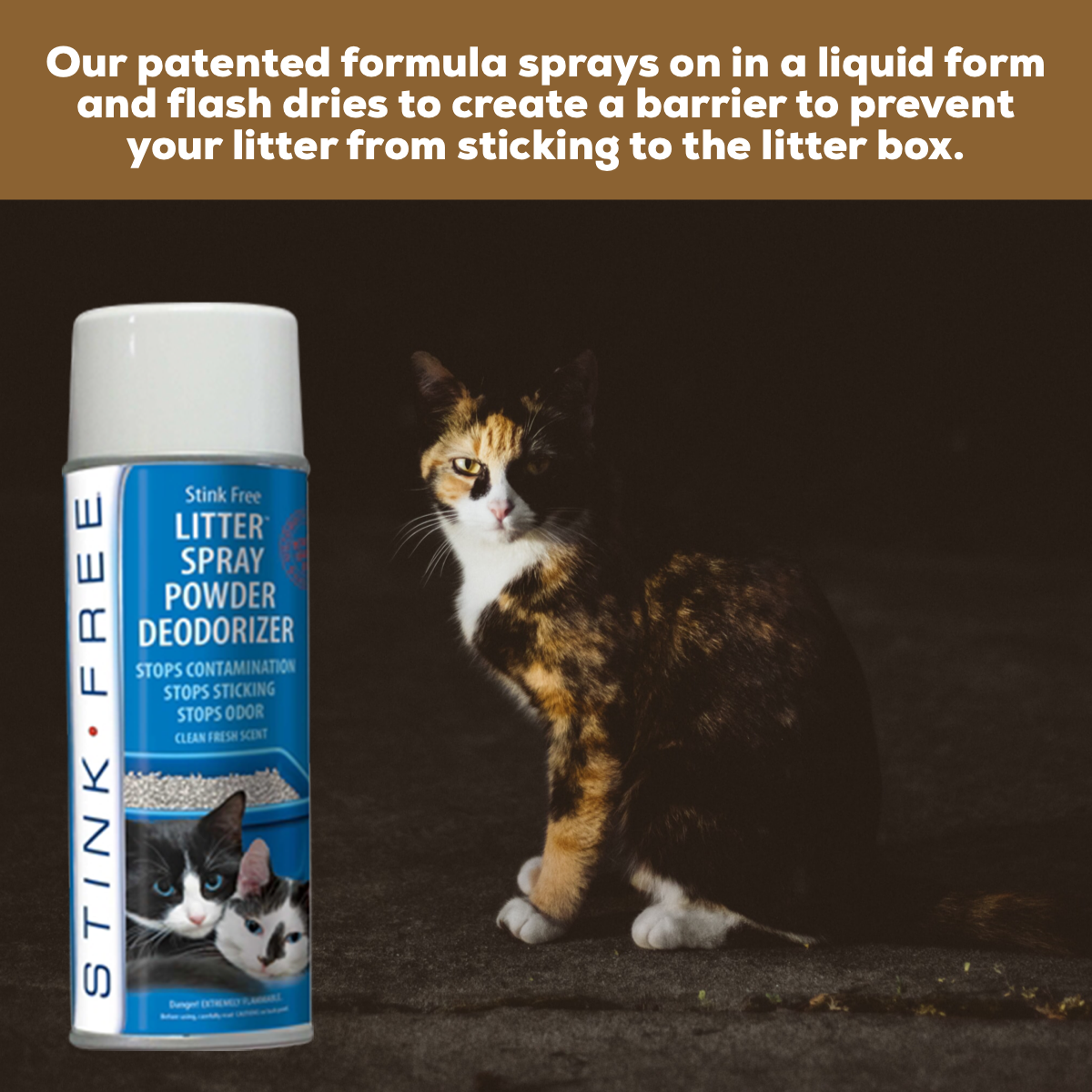 Litter Box Deodorizer w/ FREE Rainstorm Cat Deodorizer - No more sticky, stinky litter mess