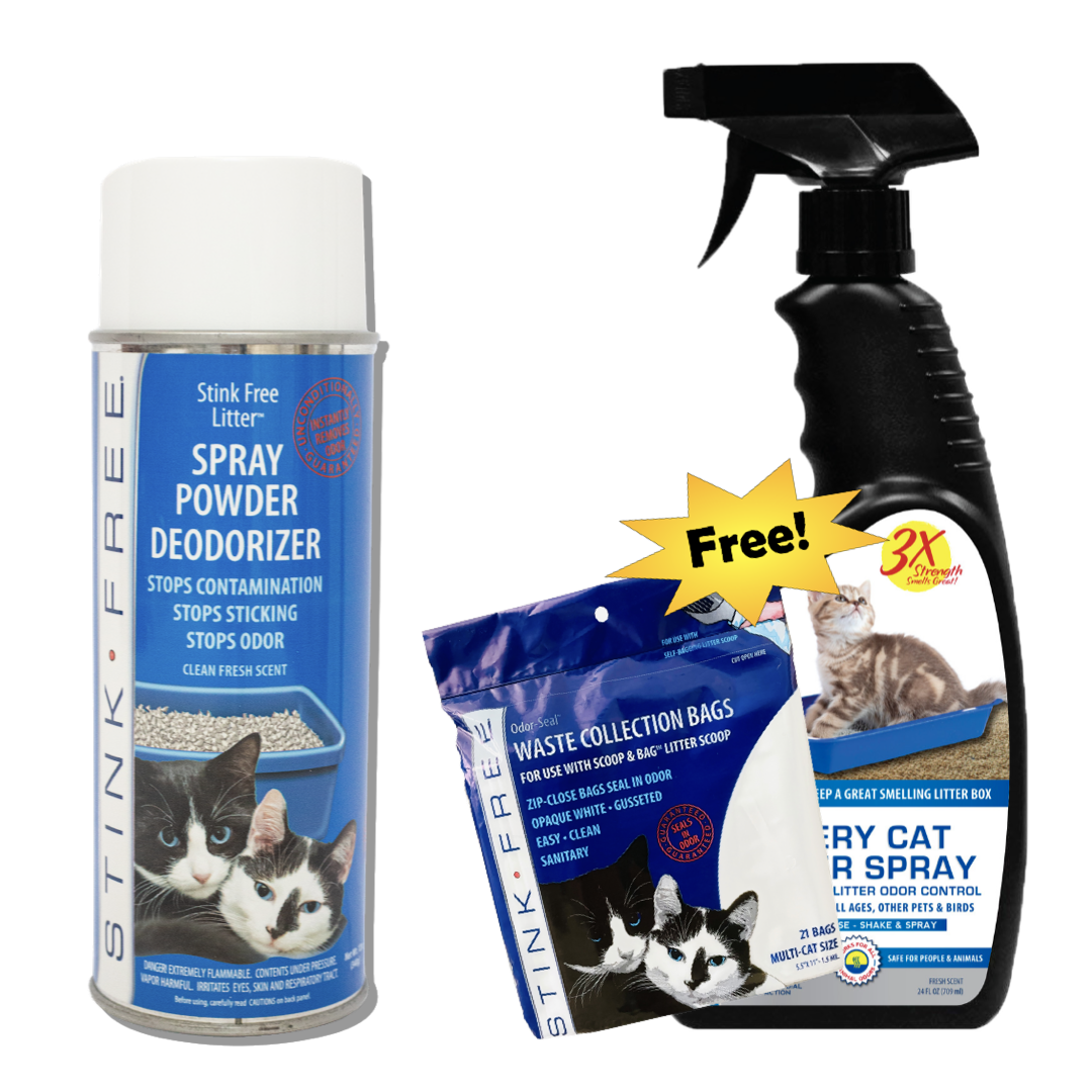 Litter Spray Powder Deodorizer with FREE Every Cat Litter Spray
