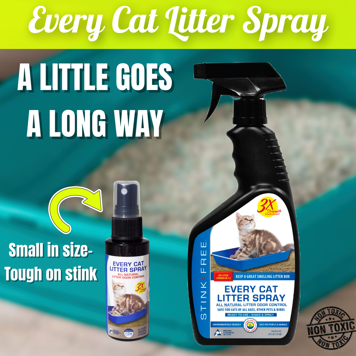 Every Cat Litter Spray with FREE Litter Scoop, 21 Odor Seal Bags & Tra ...