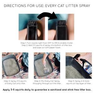 Litter Spray Powder Deodorizer with FREE Every Cat Litter Spray & Odor Seal Bags