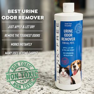 Stink Free Instant Urine Odor Remover For Pets - Quarts