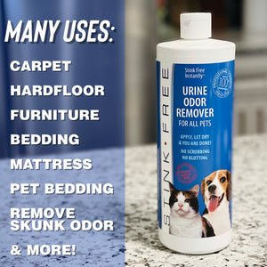 Stink Free Instant Urine Odor Remover For Pets - Quarts