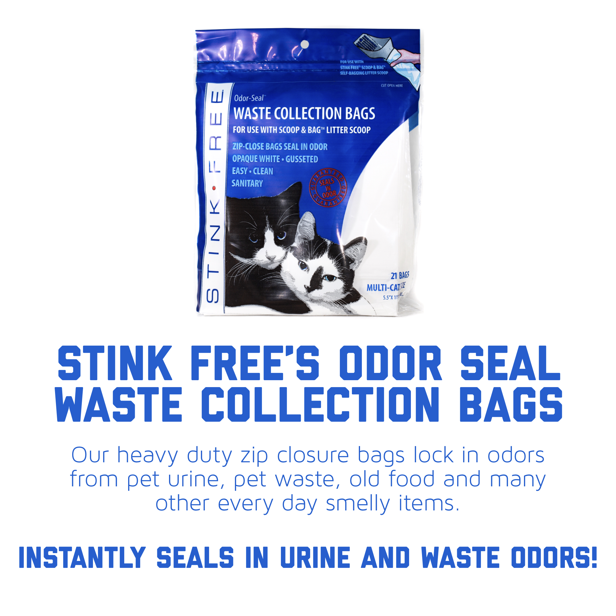  BOS Amazing Odor Sealing Cat Waste Bags - Durable and Unscented  [Size: S, Color: light blue] (90 count, Pack of 1) (90 Bags) May be too  small to get a litter